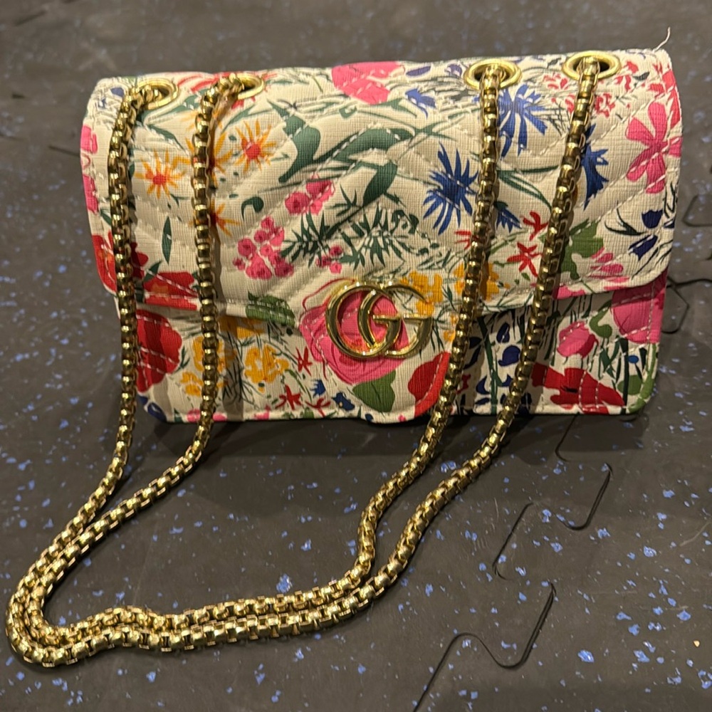 New Fake Gucci Floral Crossbody Purse